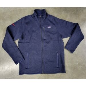 Patagonia Better Sweater Jacket Mens Large Blue Fleece Full Zip Pockets Embroid